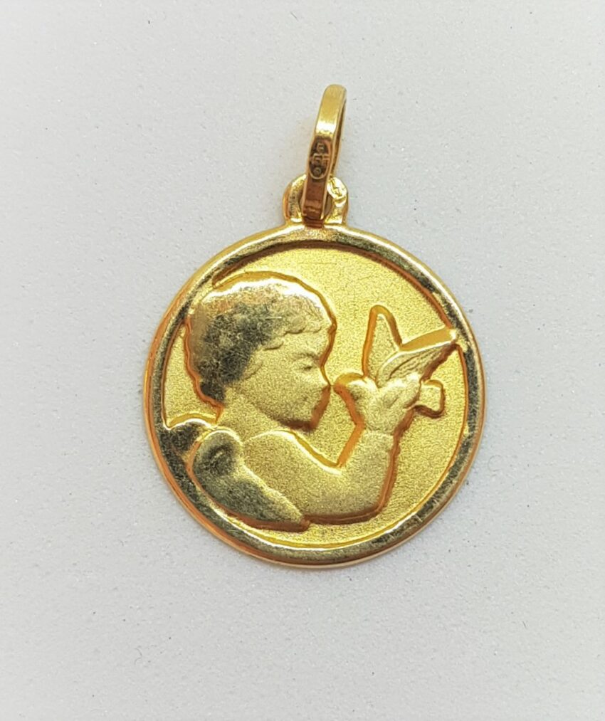 VENDUE. Médaille ange à la colombe