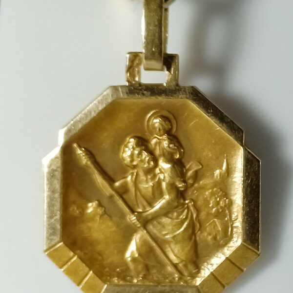 Vendue. Médaille Saint Christophe en or