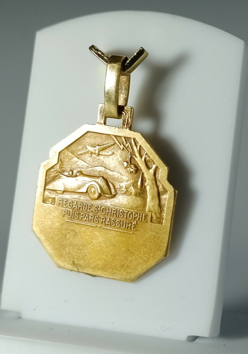 Vendue. Médaille Saint Christophe en or – Image 2