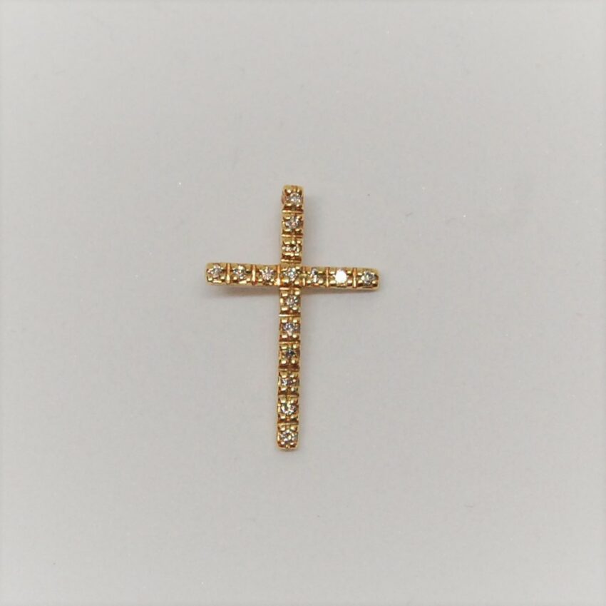 Croix or et petits diamants