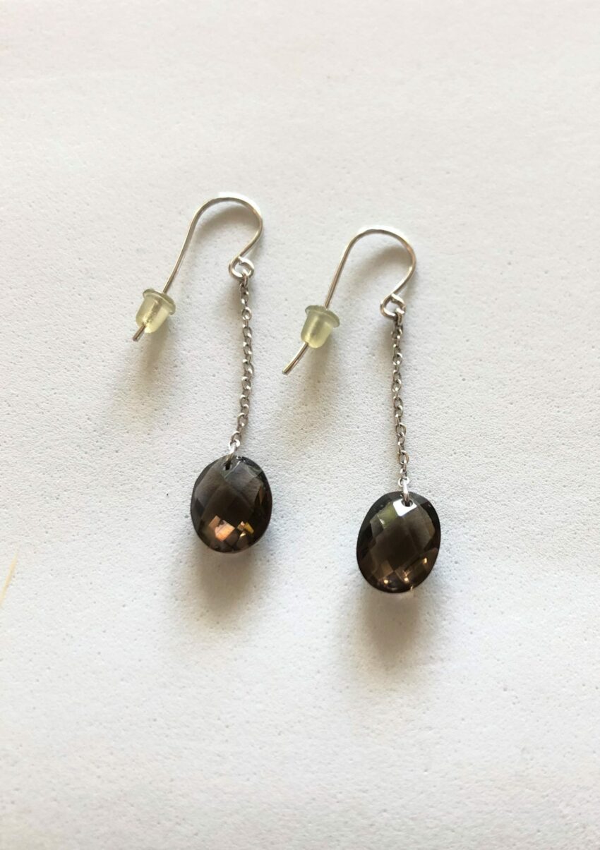 Boucles d'oreilles or blanc