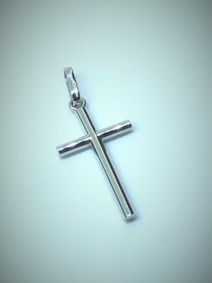 Pendentif croix en or blanc – Image 2