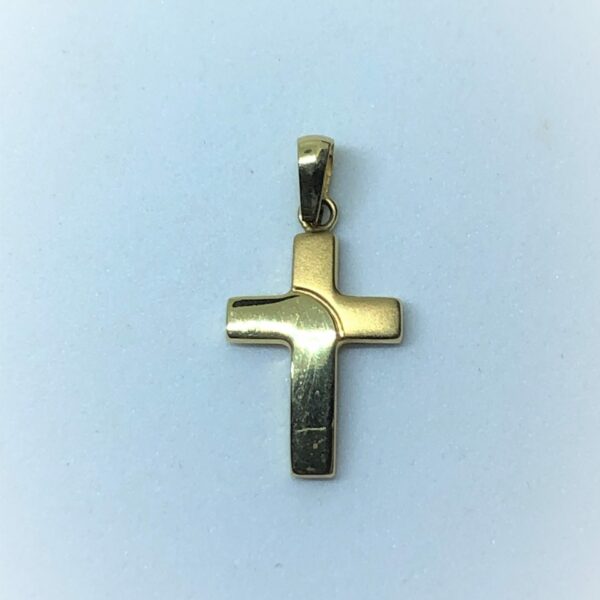 Croix en or mat et brillant