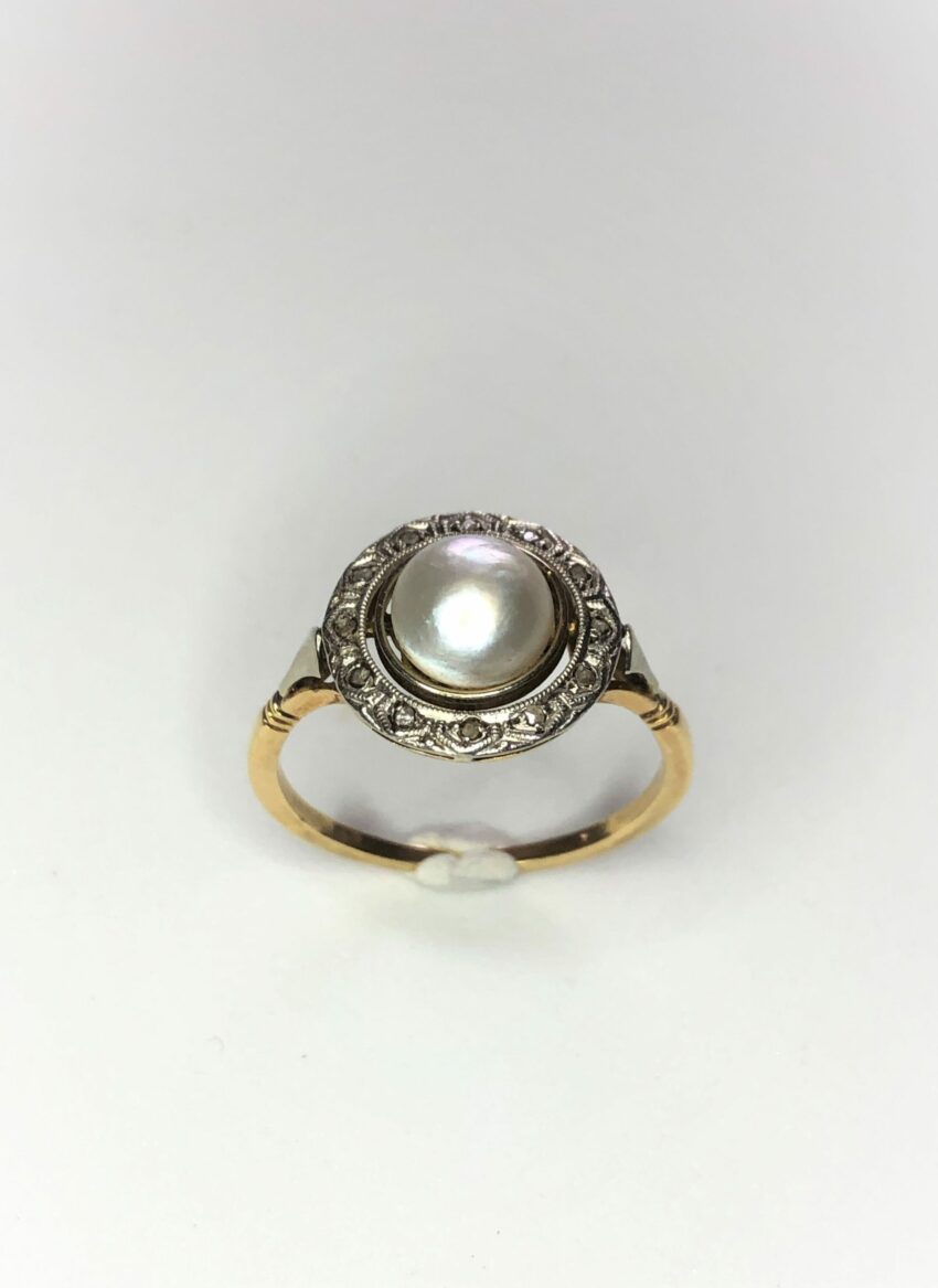 VENDUE. BAGUE PERLE ET DIAMANTS – Image 3