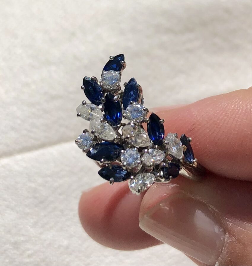 Bague "aile de diamants et de saphirs" – Image 6