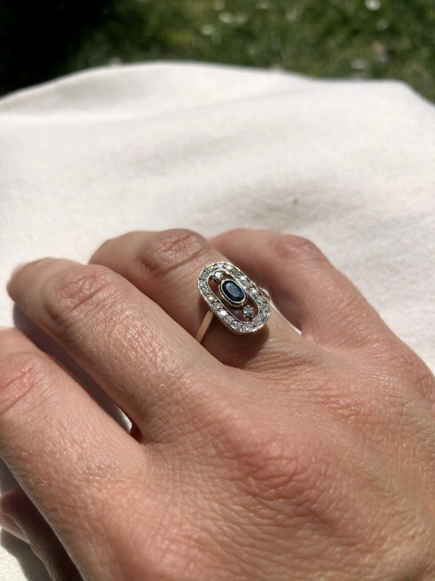 Bague saphir et diamants – Image 6