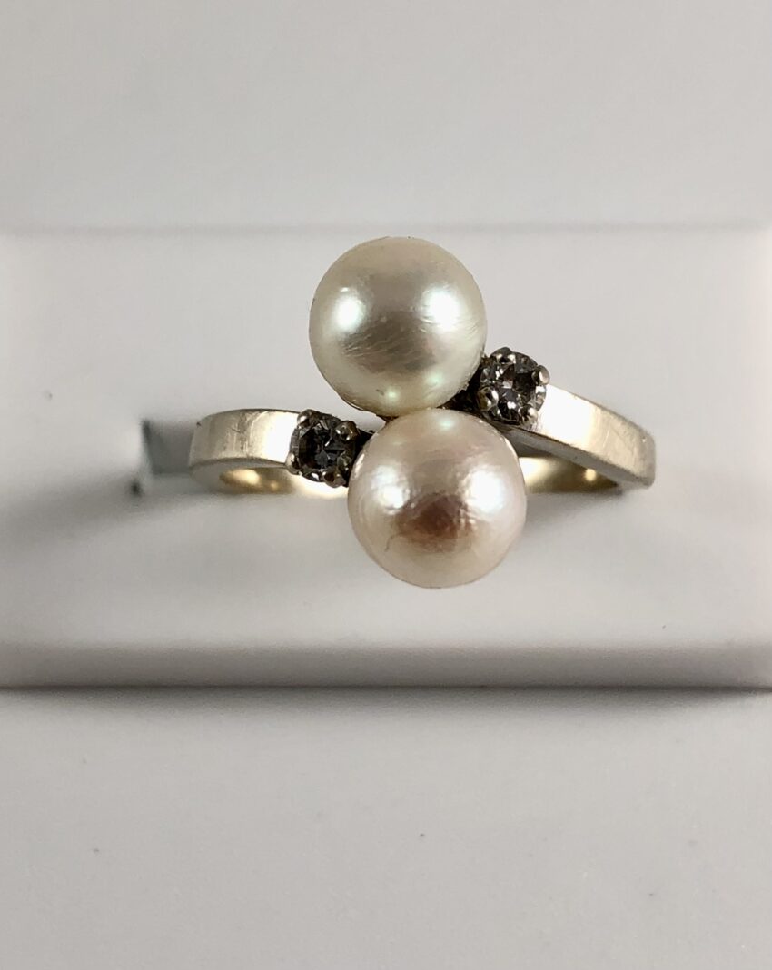 Bague Vous et Moi perles et diamants – Image 3