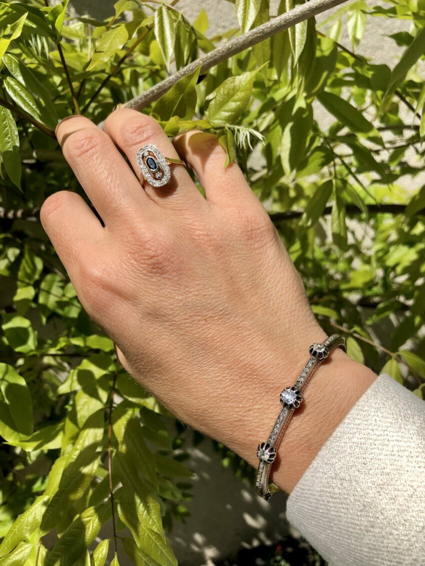 Bague saphir et diamants – Image 7