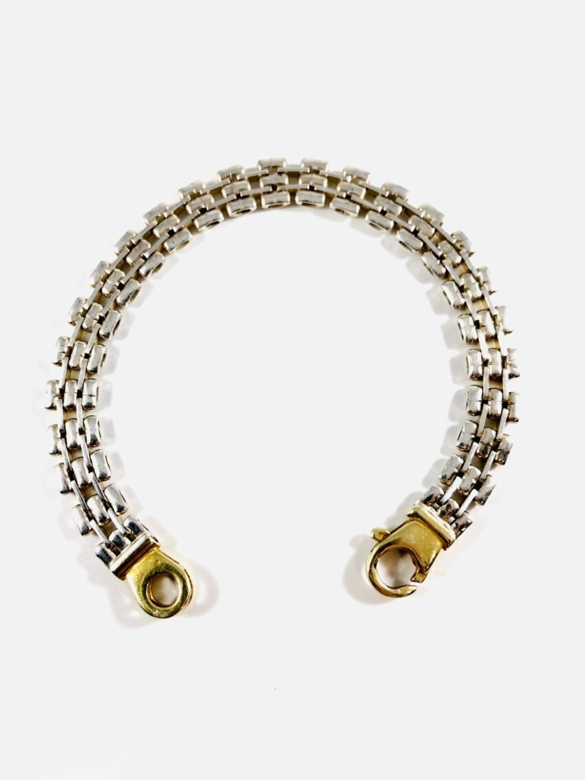 Bracelet maille plate argent