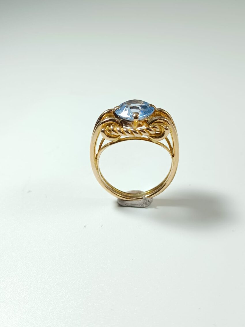 Bague vintage, or jaune et spinelle – Image 5