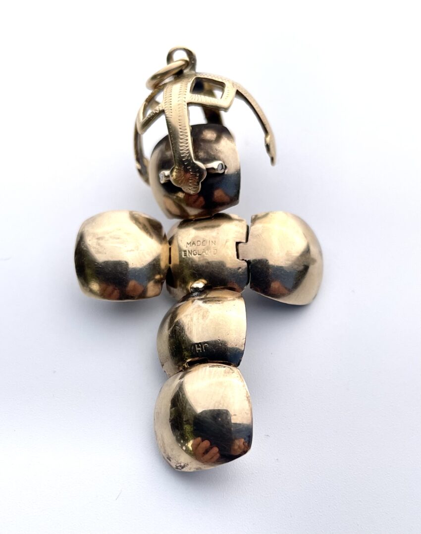 Rare et étonnant pendentif boule en argent et vermeil à transformation – Image 5