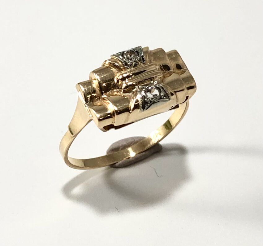 Bague Art Déco en or et diamants – Image 2