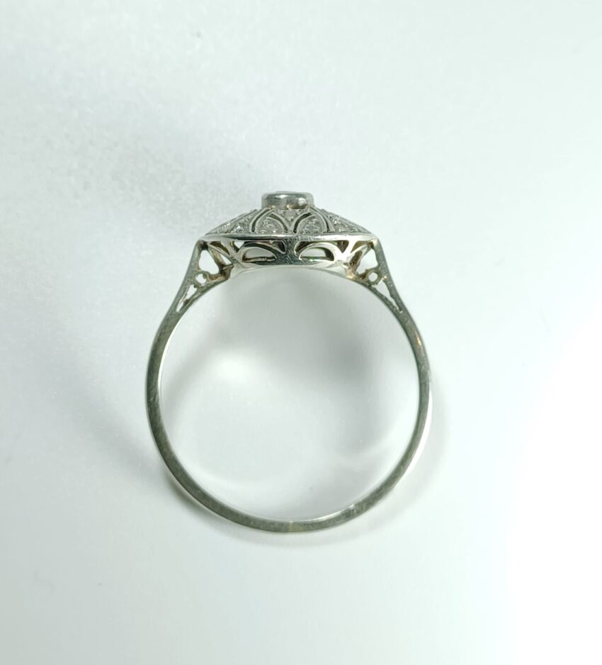 Bague ronde or blanc platine et diamant – Image 5