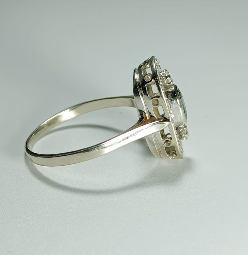 Bague saphir et diamants – Image 3