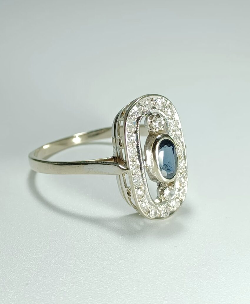 Bague saphir et diamants – Image 2