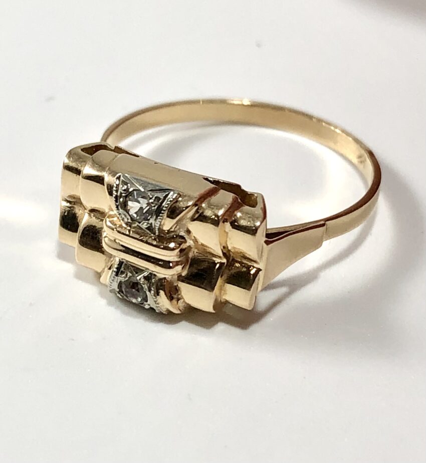 Bague Art Déco en or et diamants – Image 3