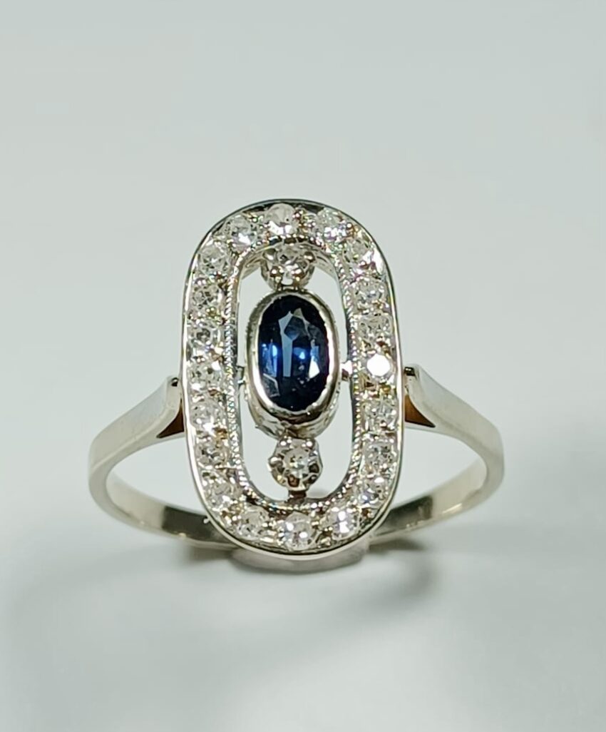 Bague saphir et diamants