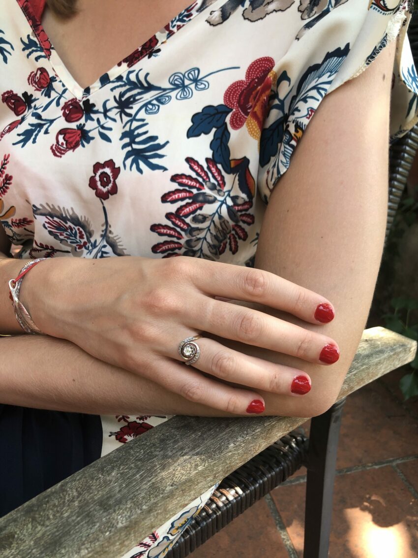 VENDUE. BAGUE PERLE ET DIAMANTS – Image 2