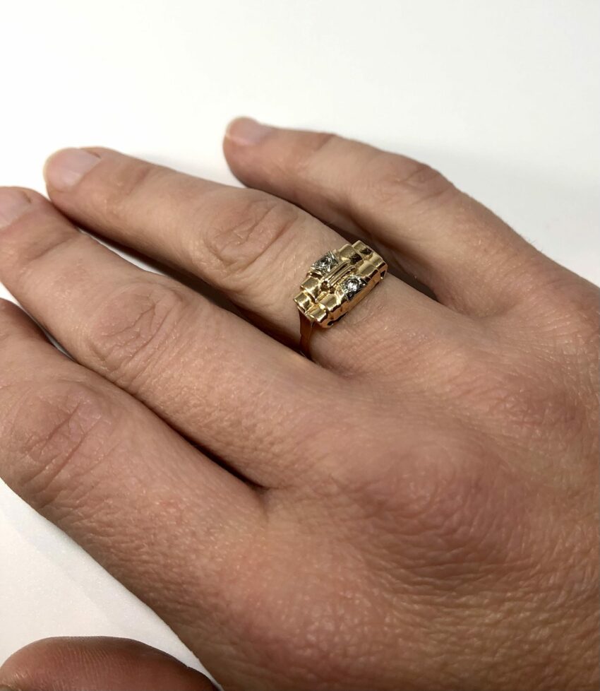 Bague Art Déco en or et diamants – Image 6