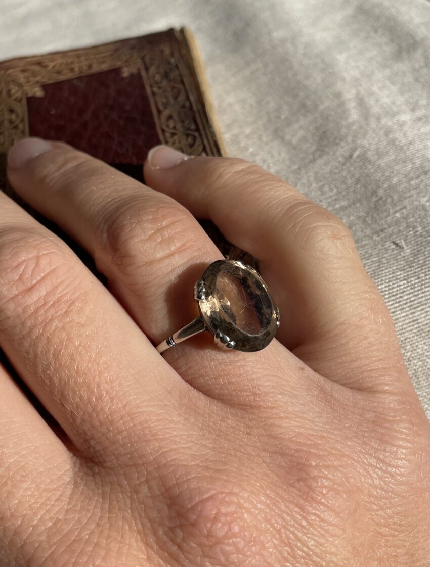 Bague cocktail, quartz fumé – Image 2