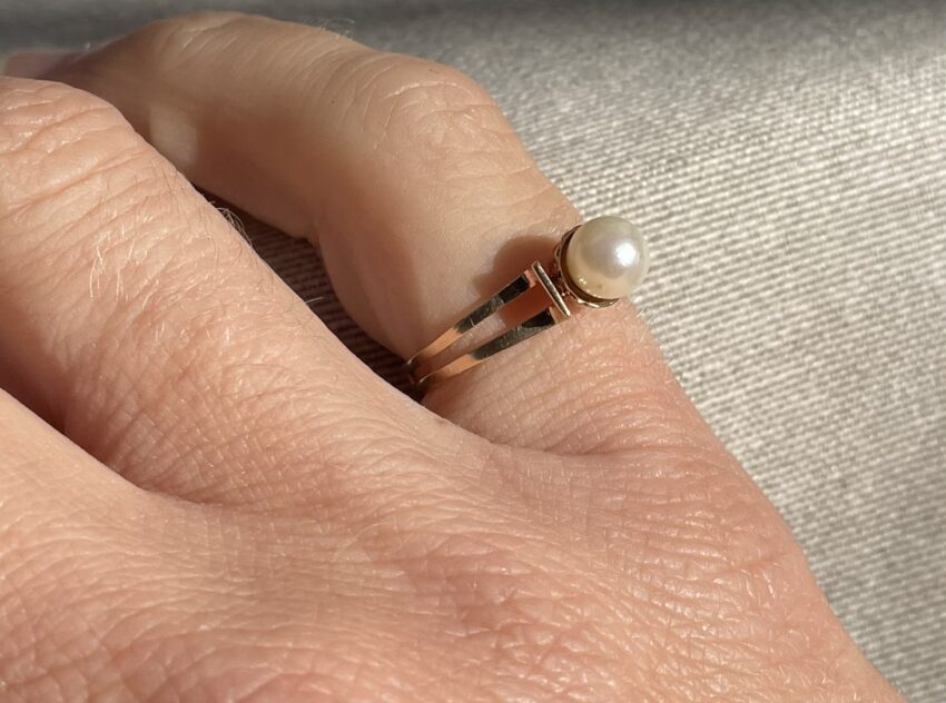 Petite bague perle et or – Image 2
