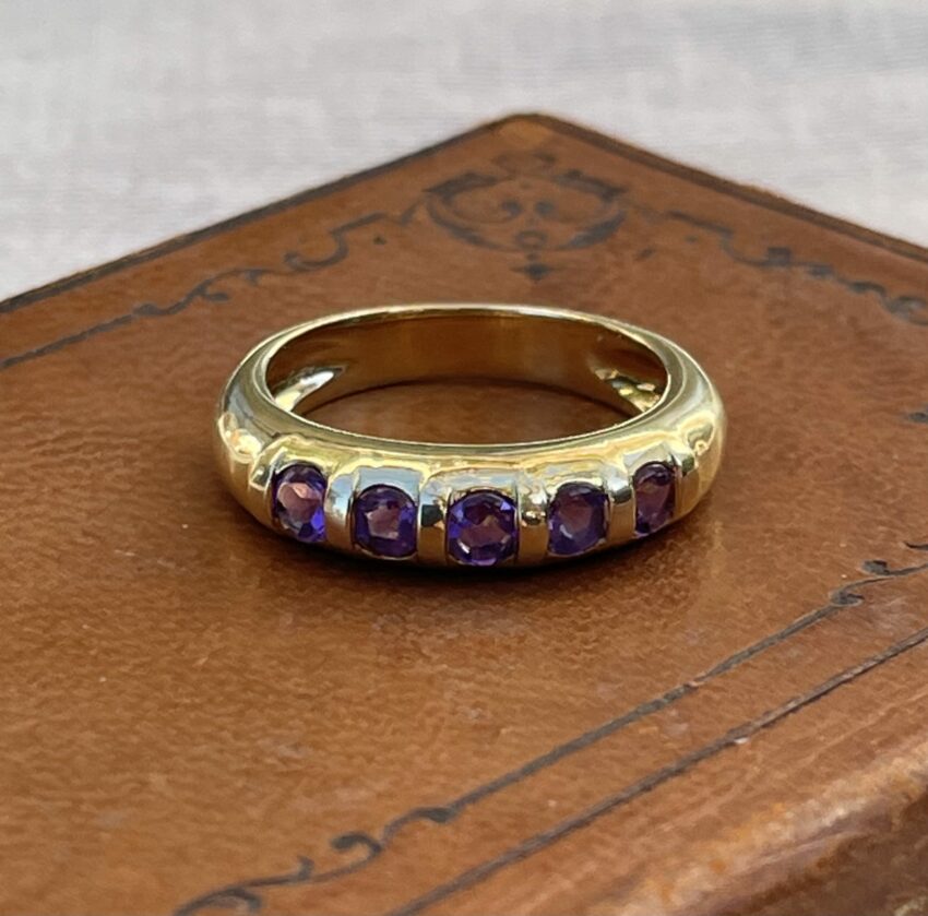 Bague jonc améthystes – Image 2