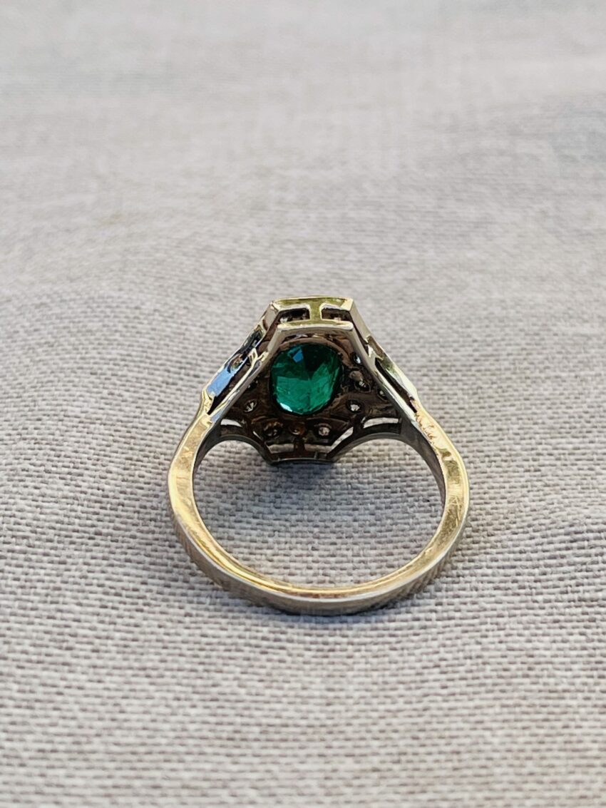 Bague Art Déco émeraude – Image 4