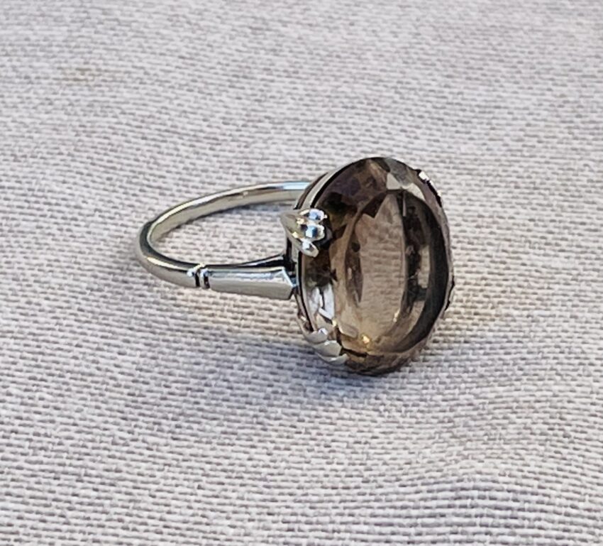 Bague cocktail, quartz fumé