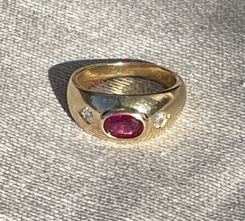 Bague jonc rubis et diamants – Image 3