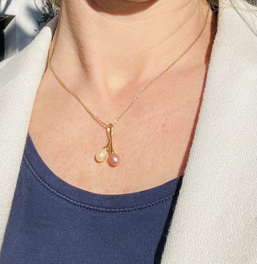Pendentif perles et or – Image 3