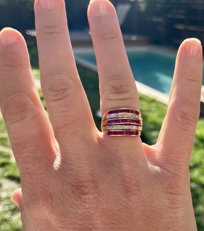 Bague or et lignes de rubis – Image 5