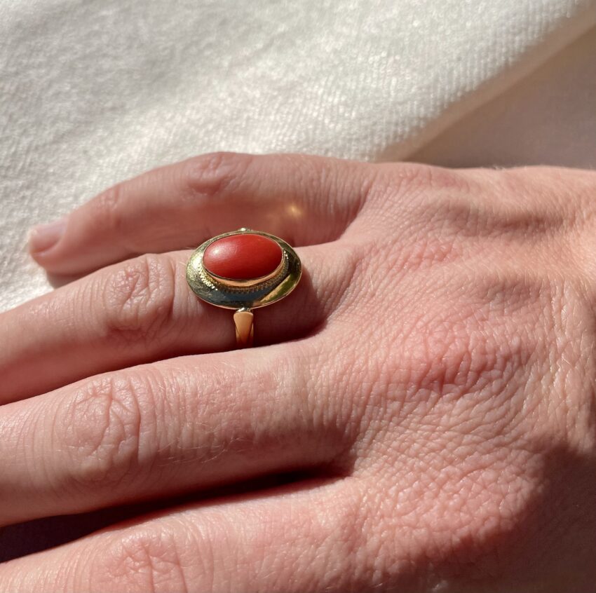 Bague cabochon corail – Image 4