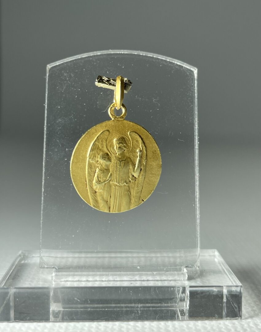 Médaille en or enfant et ange gardien