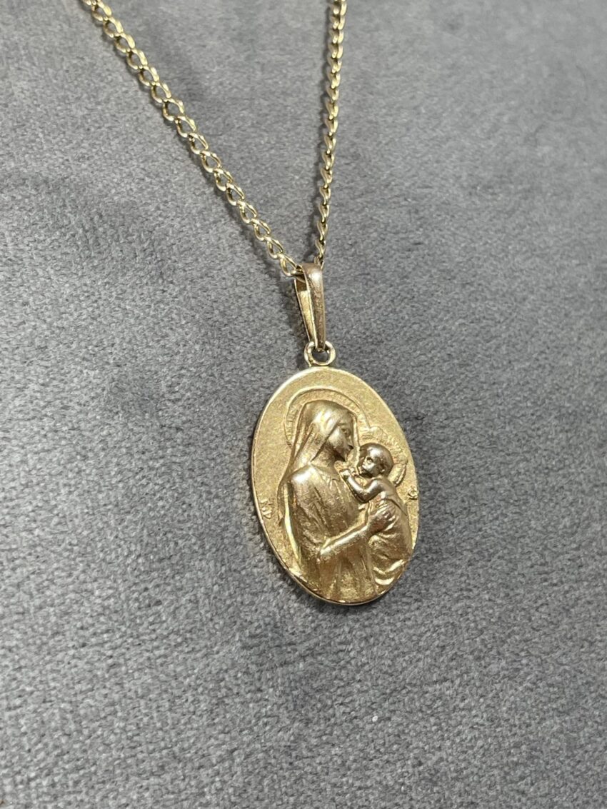 Très belle médaille en or 'Vierge à l'Enfant' – Image 5