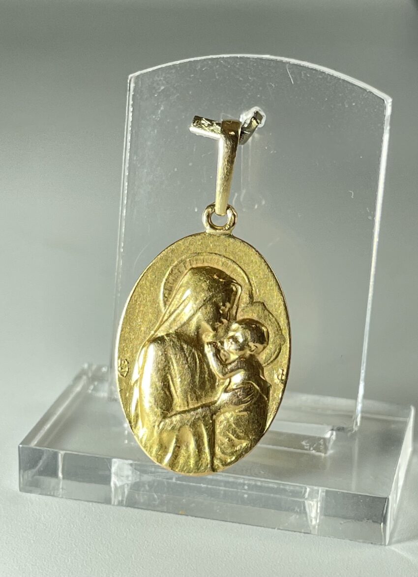 Très belle médaille en or 'Vierge à l'Enfant' – Image 4