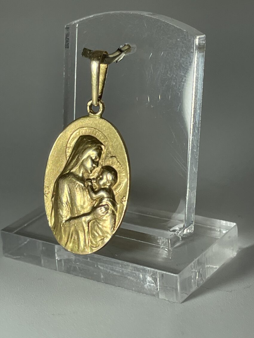 Très belle médaille en or 'Vierge à l'Enfant' – Image 3