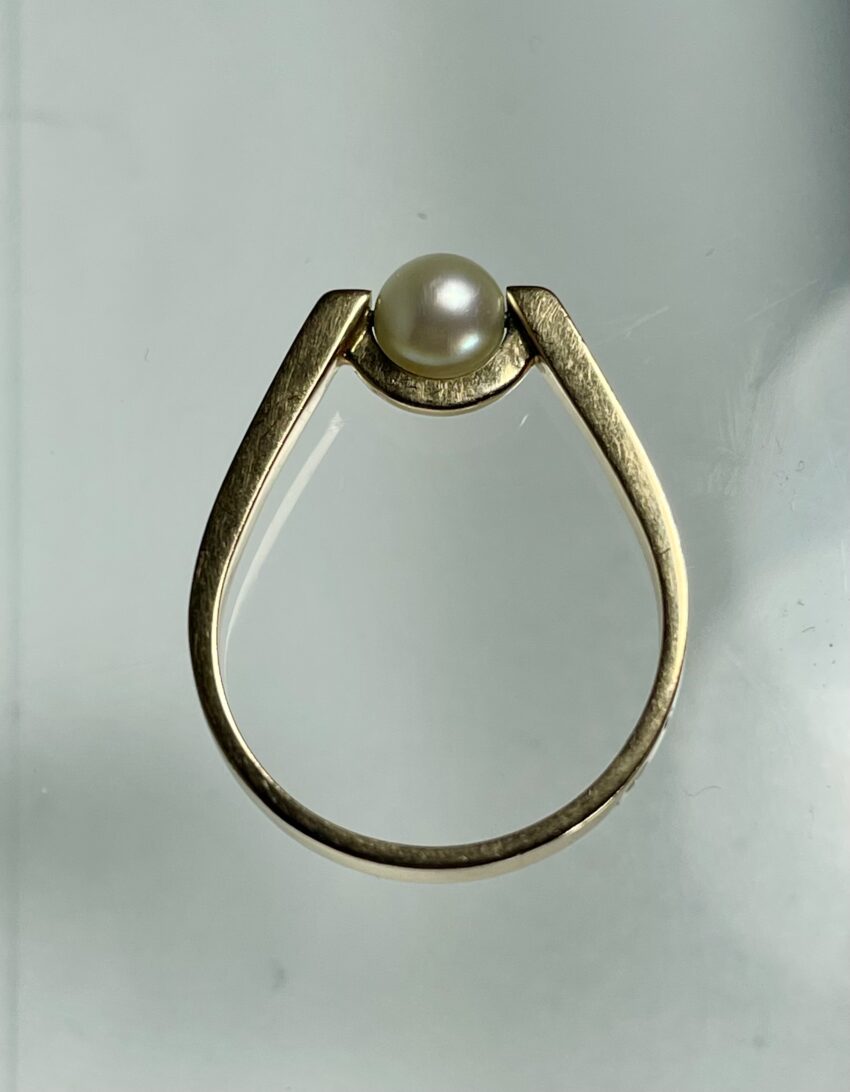 Bague or jaune et perle – Image 6