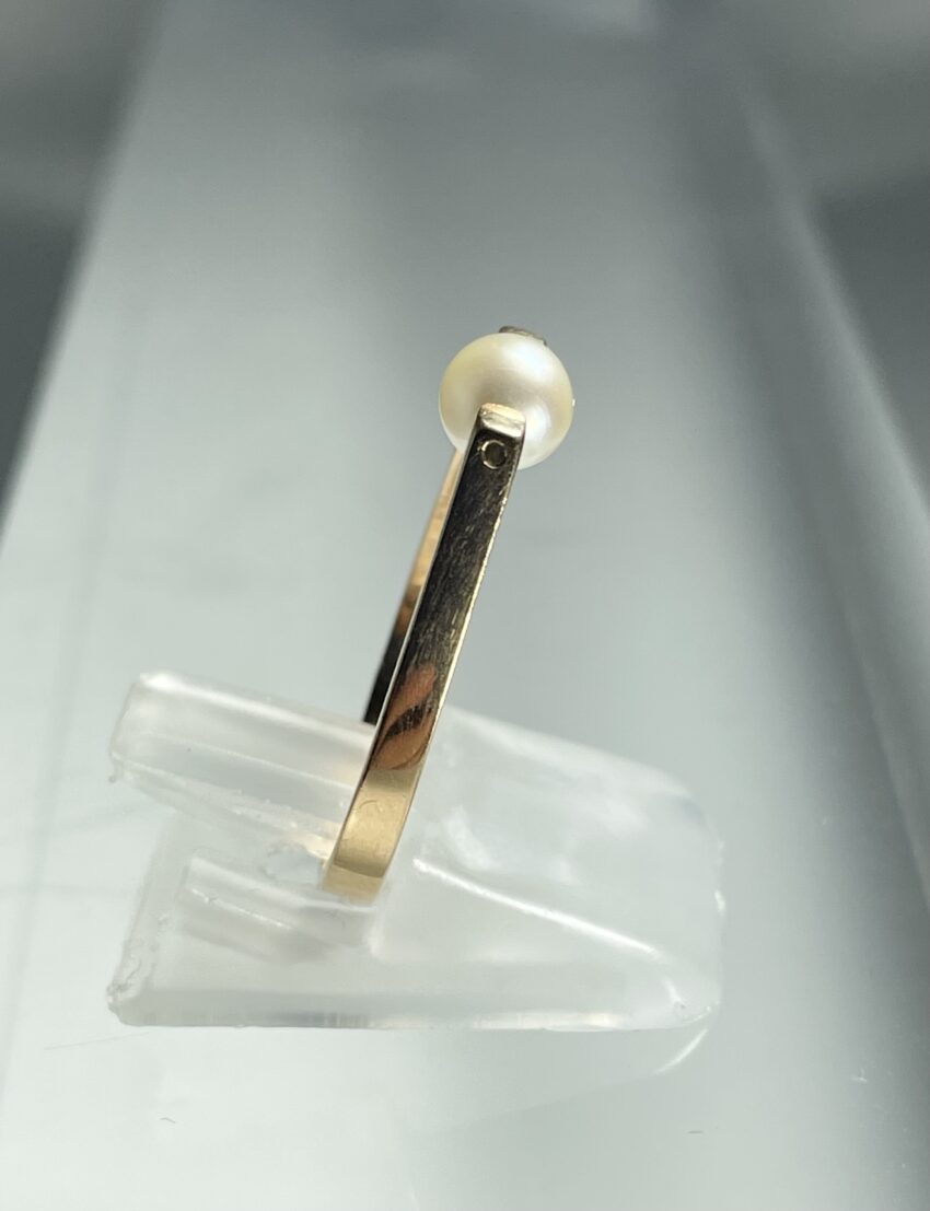 Bague or jaune et perle – Image 5