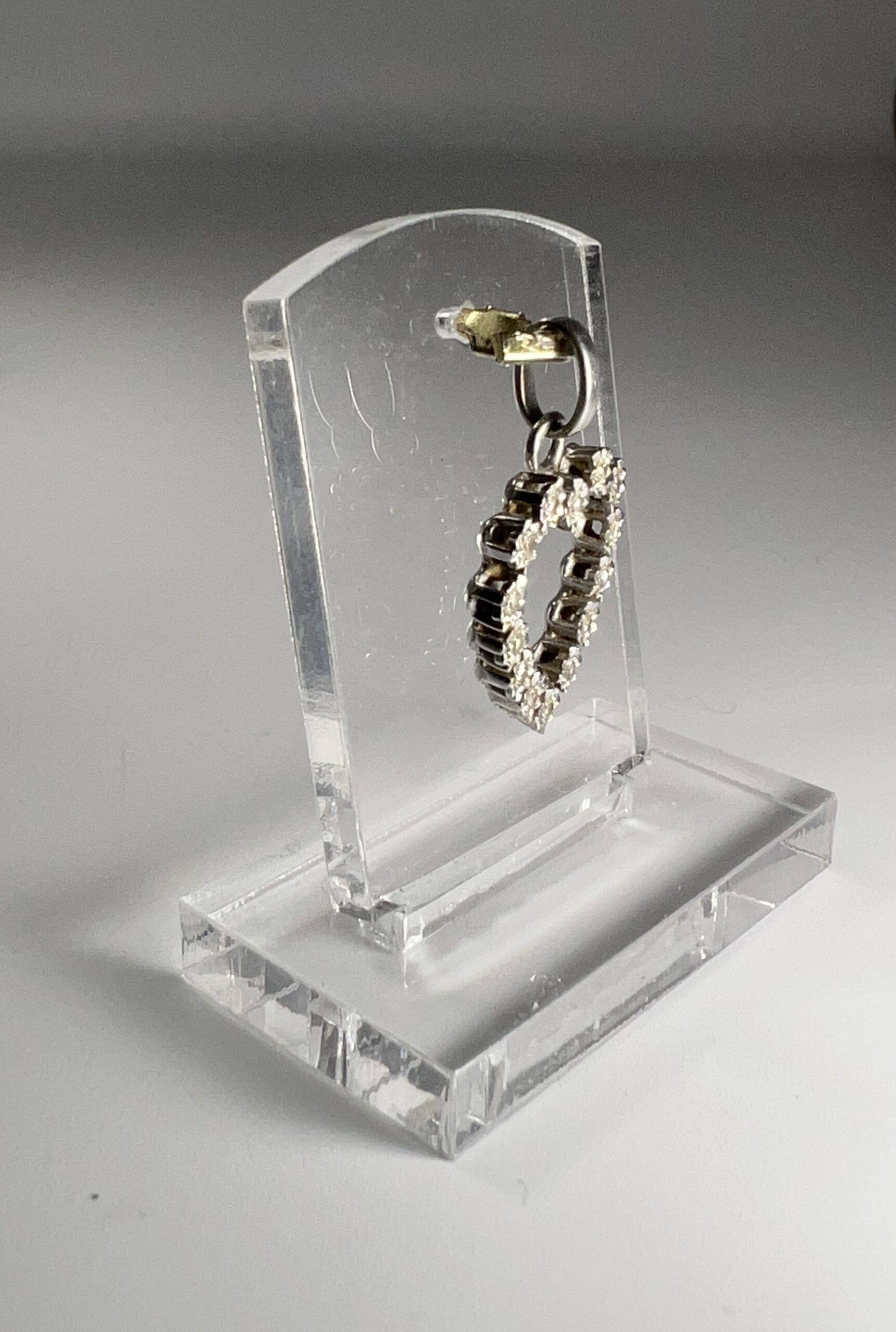 Pendentif coeur or blanc et diamants – Image 6