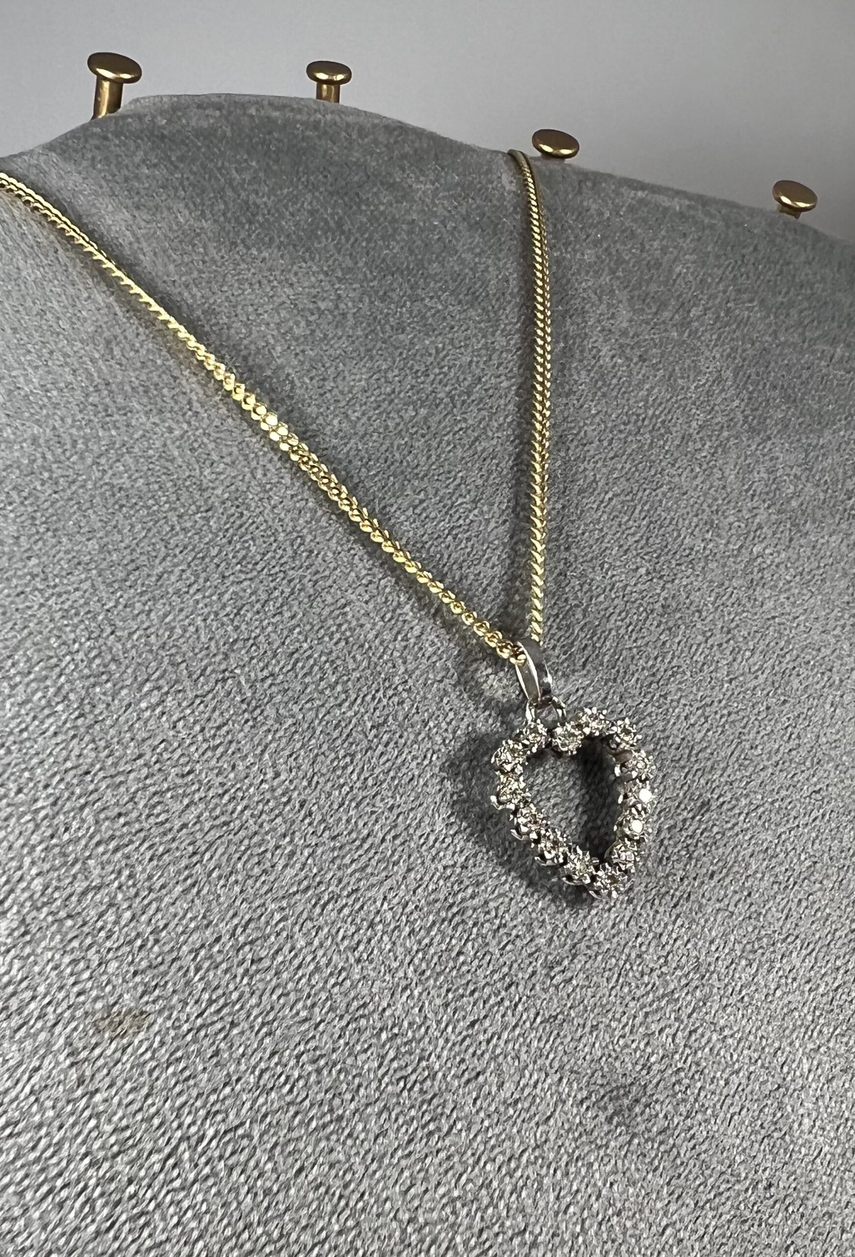 Pendentif coeur or blanc et diamants – Image 3